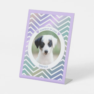 photo pet lovers modern stripes love dogs pedestal sign