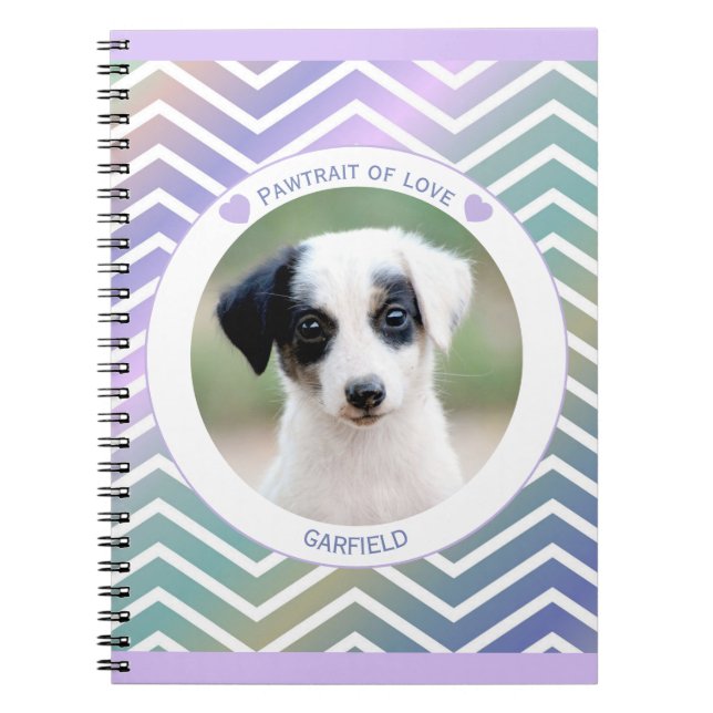 photo pet lovers modern stripes  notebook (Front)