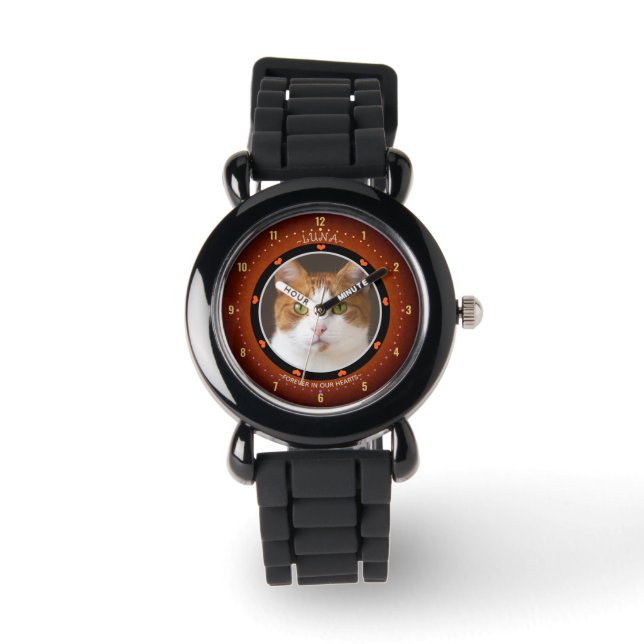Photo Pet Memorial, Cat Tribute Watch (Front)