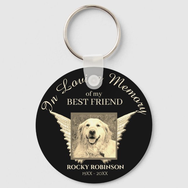 Photo Pet Memorial in Loving Memory Keychain (Front)