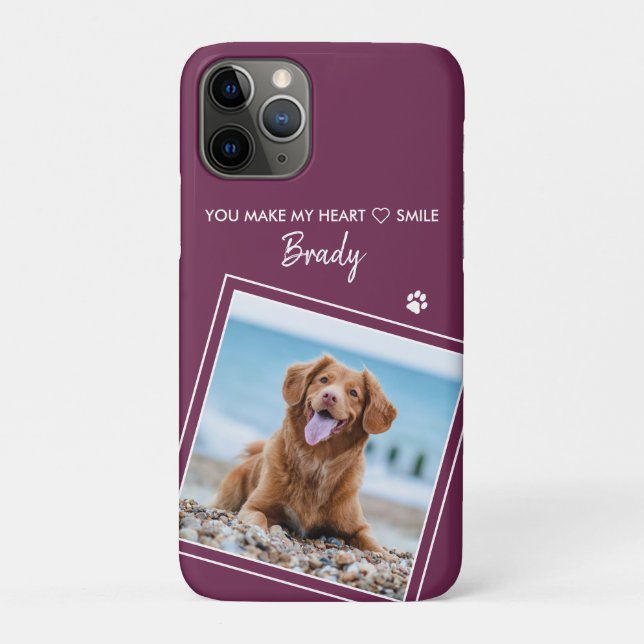 Photo Pet Modern Quote Magenta Dog Case-Mate iPhone Case (Back)