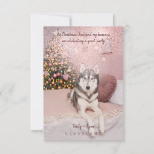 Photo Pet Sophisticated Christmas Party Invitation