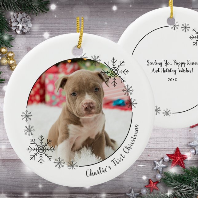 Photo Pet's First Christmas Ceramic Ornament (Creator Uploaded)