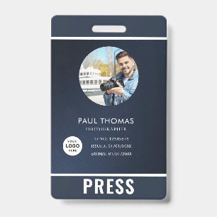Photo Photographer Press Badge ID Badge