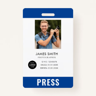 Photo Photographer Press Badge ID Badge