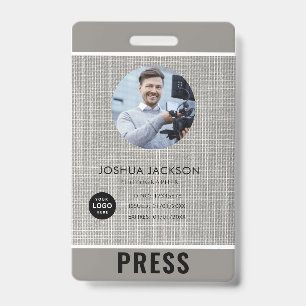 Photo Photographer Press Badge ID Badge