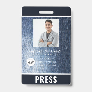 Photo Photographer Press Badge ID Badge