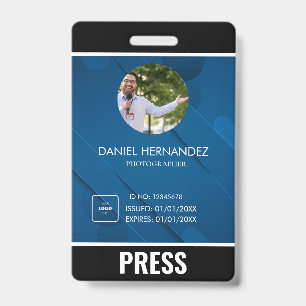Photo Photographer Press Badge ID Badge