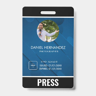 Photo Photographer Press Badge ID Badge