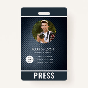 Photo Photographer Press Badge ID Badge