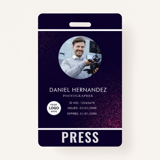 Photo Photographer Press Badge ID Badge (Front)