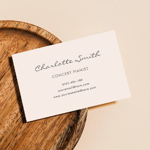 Photo Pianist Blush Pink Simple Business Card