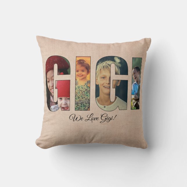 Photo Pillow GIGI, Add Images, Message on back   (Front)