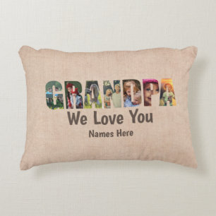 Photo Pillow GRANDPA We Love You, Add Images Names