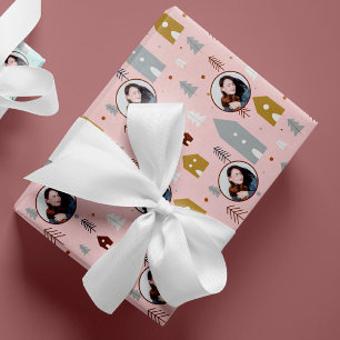 Photo Pink Christmas Wrapping Paper