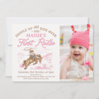Photo Pink Cowgirl First Rodeo 1st Birthday