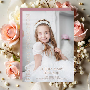 Photo Pink Girl First Holy Communion Rose Gold