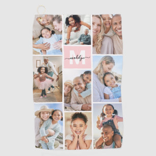 Photo Pink Monogram Golf Towel