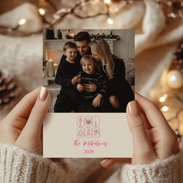 Photo Pink Nutcracker Coquette Christmas Holiday Card (Creator Uploaded)