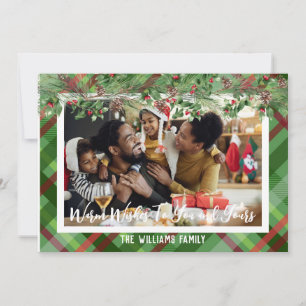 Photo Plaid Personalised Christmas Card Holiday