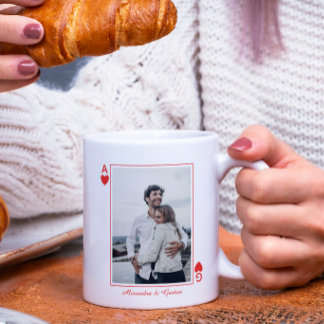 photo playing cards heart love ace simple coffee mug