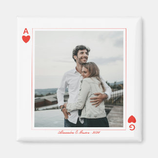 Photo playing cards heart love ace simple magnet