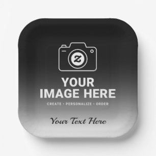 Photo Plus Custom Message Paper Plate
