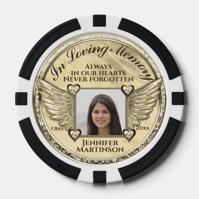 Photo Pocket Memorial in Loving Memory  Poker Chips (Front)