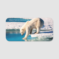 Photo Polar Bear Monogram Text Climate Change Cool