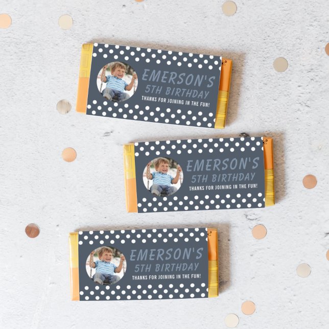 Photo Polka Dot Birthday Candy Bar Wrapper  (Creator Uploaded)