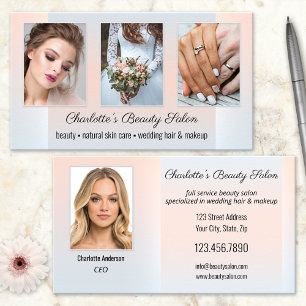 Photo Portfolio Beauty Salon Professional Business Card