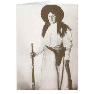 Photo Portrait of a Cowgirl Holding a Rifle, c1910