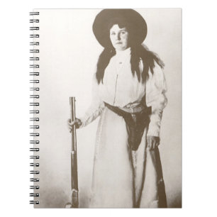 Photo Portrait of a Cowgirl Holding a Rifle, c1910 Notebook