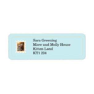 Photo postage stamp return address label