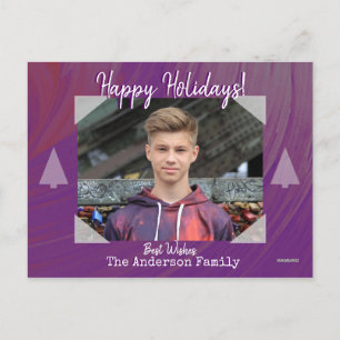 Photo Postcard with Purple Swirl Background