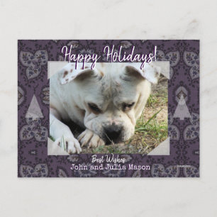Photo Postcard with Vintage Paisley Background