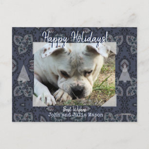 Photo Postcard with Vintage Paisley  Background