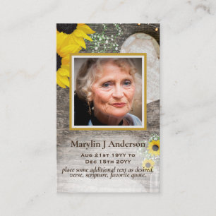 Photo Prayer Cards Memorial Celebration of Life