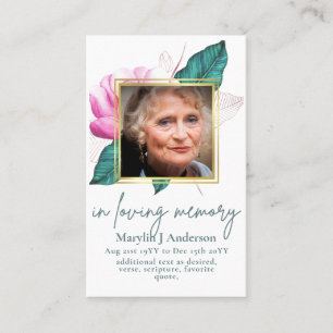Photo Prayer Cards Memorial Celebration of Life
