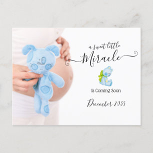 Photo Pregnancy Announcement   Sweet Miracle Postcard