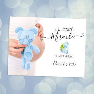 Photo Pregnancy Announcement   Sweet Miracle Postcard
