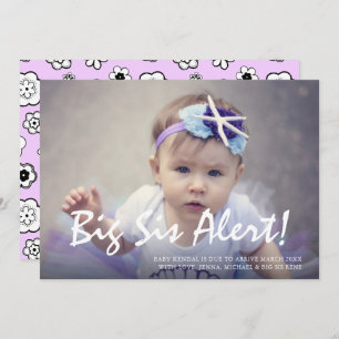 Photo Pregnancy Big Sister Announcement Card