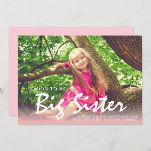 Photo Pregnancy Big Sister Pink Announcement