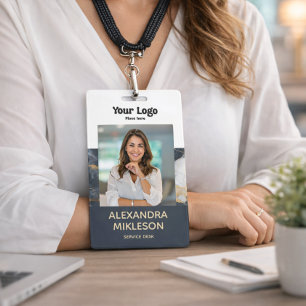 Photo Premium Gold Accent Branding ID Badge
