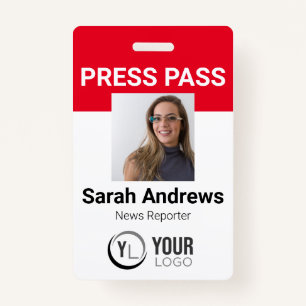 Photo Press Pass ID Badge