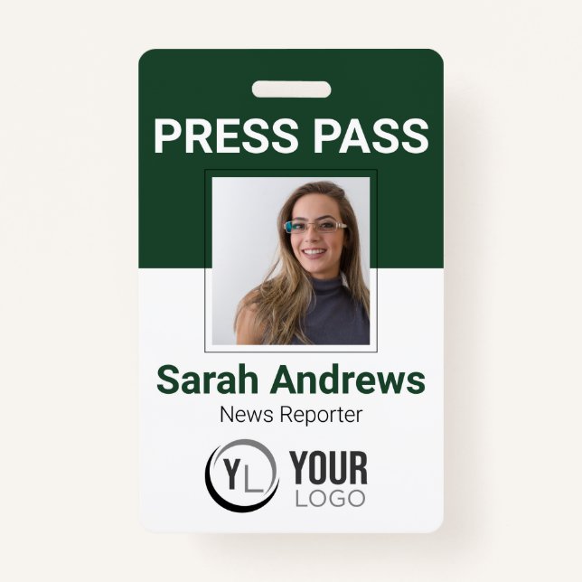 Photo Press Pass ID Badge (Front)