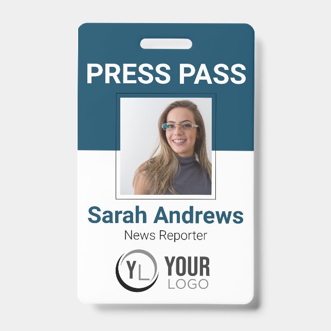 Photo Press Pass ID Badge (Front)