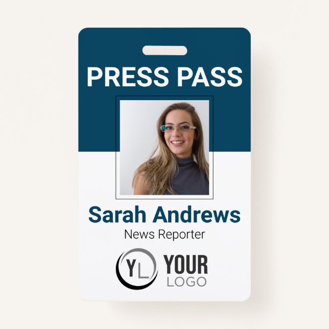 Photo Press Pass ID Badge (Front)