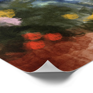Photo Print, Flowered Path Watercolor Poster