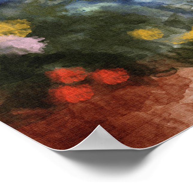 Photo Print, Flowered Path Watercolor Poster (Corner)